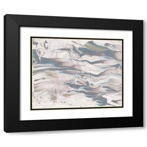 Marbling V Neutral Black Modern Wood Framed Art Print with Double Matting by Rhue, Piper