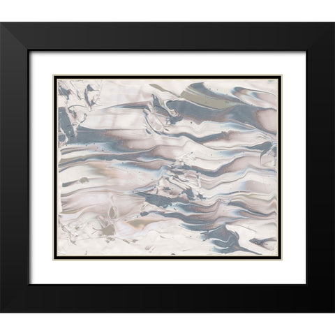Marbling V Neutral Black Modern Wood Framed Art Print with Double Matting by Rhue, Piper
