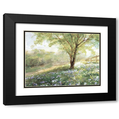 Field of Bluebells Neutral Black Modern Wood Framed Art Print with Double Matting by Nai, Danhui