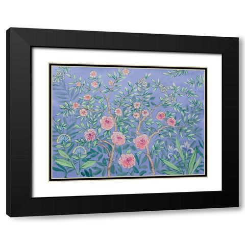French Garden Purple Black Modern Wood Framed Art Print with Double Matting by Purinton, Julia