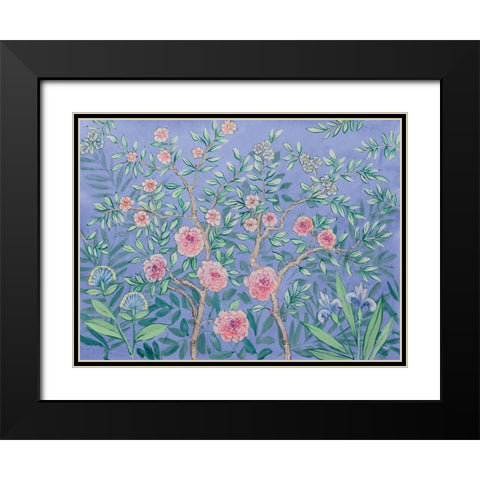 French Garden Purple Black Modern Wood Framed Art Print with Double Matting by Purinton, Julia