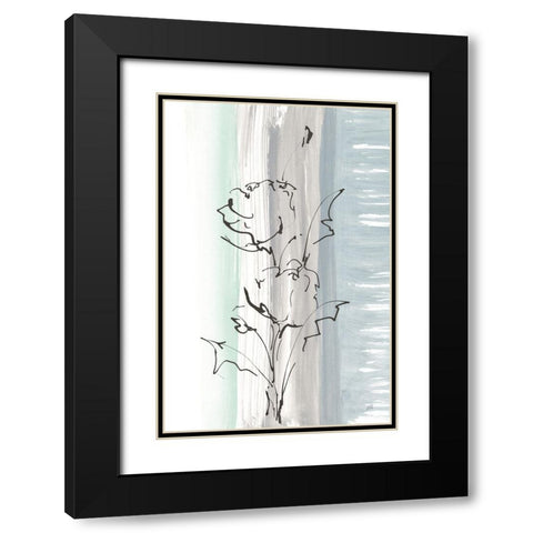 Laidback Flowers I Black Modern Wood Framed Art Print with Double Matting by Paschke, Chris