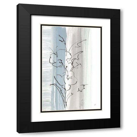 Laidback Flowers II Black Modern Wood Framed Art Print with Double Matting by Paschke, Chris