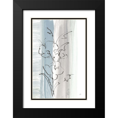 Laidback Flowers II Black Modern Wood Framed Art Print with Double Matting by Paschke, Chris