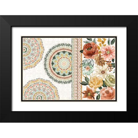 Floral Chic I Black Modern Wood Framed Art Print with Double Matting by June, Dina