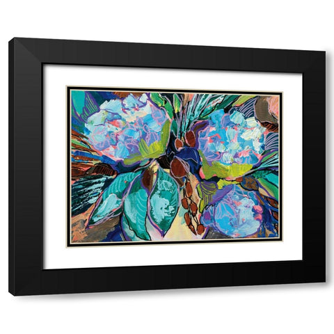 Hydrangea Harmony Black Modern Wood Framed Art Print with Double Matting by Vertentes, Jeanette