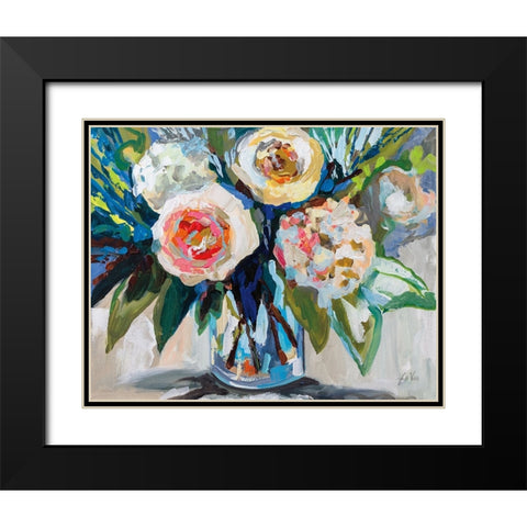 Flourish Black Modern Wood Framed Art Print with Double Matting by Vertentes, Jeanette