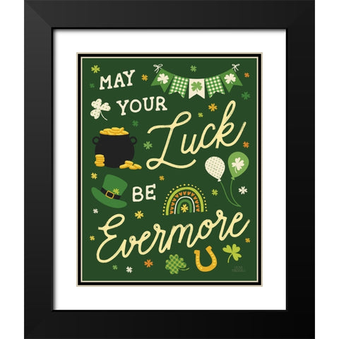Shamrock Wishes III Black Modern Wood Framed Art Print with Double Matting by Marshall, Laura