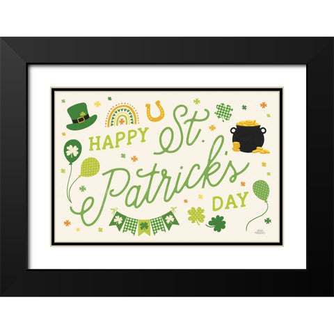 Shamrock Wishes I Light Black Modern Wood Framed Art Print with Double Matting by Marshall, Laura