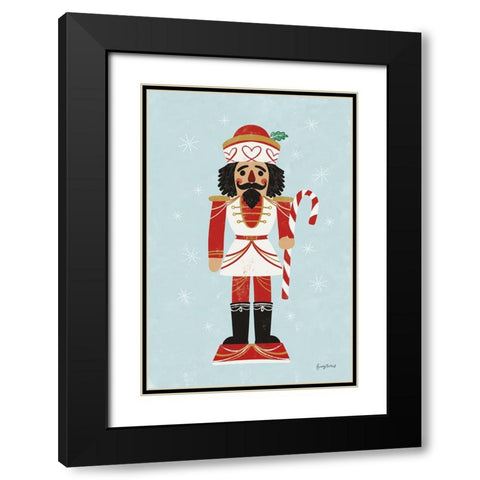 Holiday Cheer Nutcrackers III Black Modern Wood Framed Art Print with Double Matting by Thorns, Becky