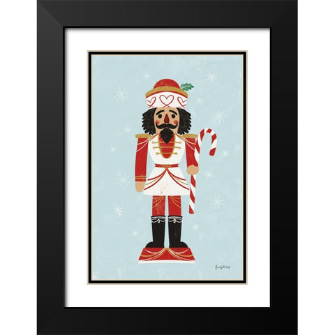 Holiday Cheer Nutcrackers III Black Modern Wood Framed Art Print with Double Matting by Thorns, Becky