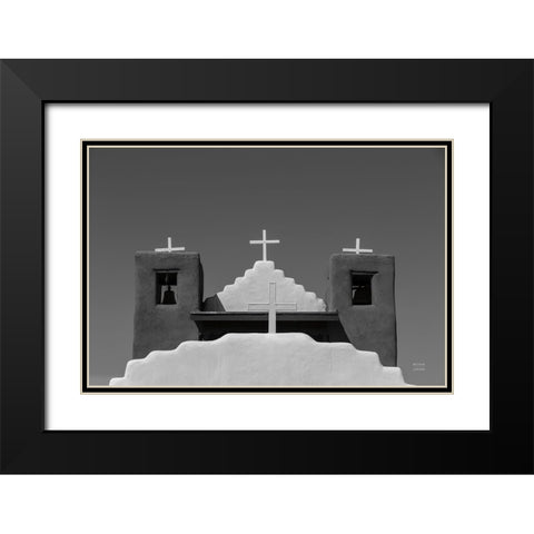 Four Crosses Black Modern Wood Framed Art Print with Double Matting by Larson, Nathan