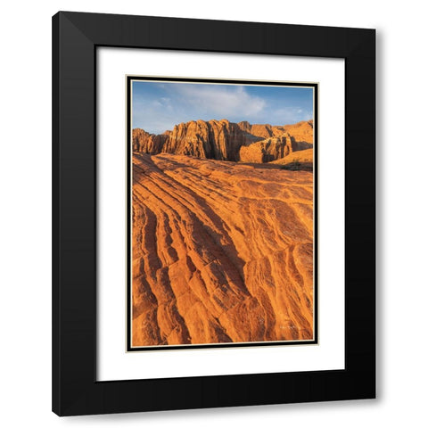 Cross Bed Sandstone Black Modern Wood Framed Art Print with Double Matting by Majchrowicz, Alan