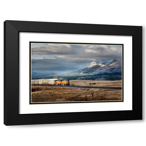Train III Black Modern Wood Framed Art Print with Double Matting by Majchrowicz, Alan