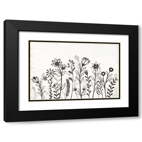 Our Nest IX Florals Black Modern Wood Framed Art Print with Double Matting by Penner, Janelle