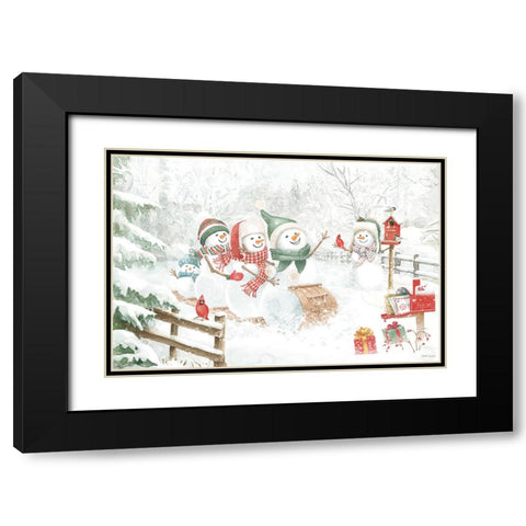 Snow Day I Black Modern Wood Framed Art Print with Double Matting by Grove, Beth