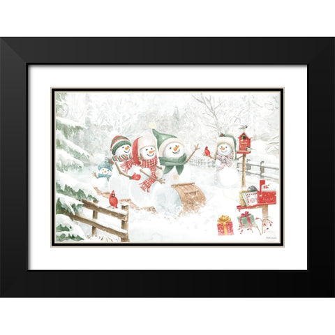 Snow Day I Black Modern Wood Framed Art Print with Double Matting by Grove, Beth