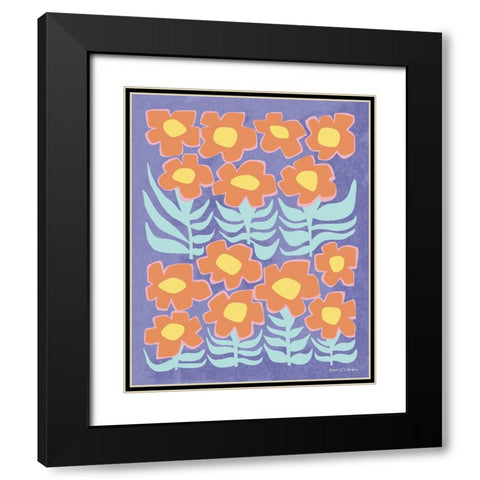 Flower Power III Dark Pastel Black Modern Wood Framed Art Print with Double Matting by Gallagher, Megan