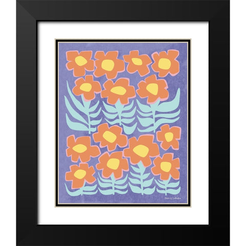 Flower Power III Dark Pastel Black Modern Wood Framed Art Print with Double Matting by Gallagher, Megan