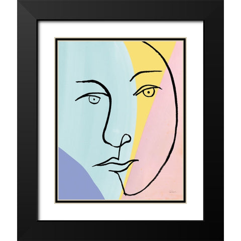 Ink Women IV Colorblock Pastel Black Modern Wood Framed Art Print with Double Matting by Schlabach, Sue