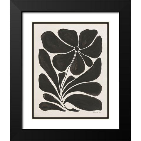 Blooming Joy I Black Modern Wood Framed Art Print with Double Matting by Nai, Danhui