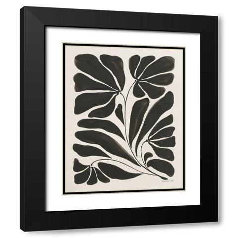 Blooming Joy II Black Modern Wood Framed Art Print with Double Matting by Nai, Danhui