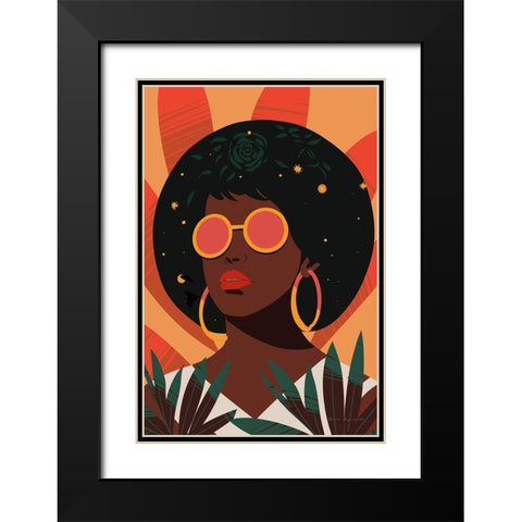 Boho Woman II Black Modern Wood Framed Art Print with Double Matting by Escalante, Omar
