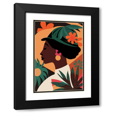 Boho Woman III Black Modern Wood Framed Art Print with Double Matting by Escalante, Omar