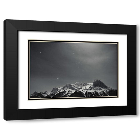 Orion BW Black Modern Wood Framed Art Print with Double Matting by Larson, Nathan