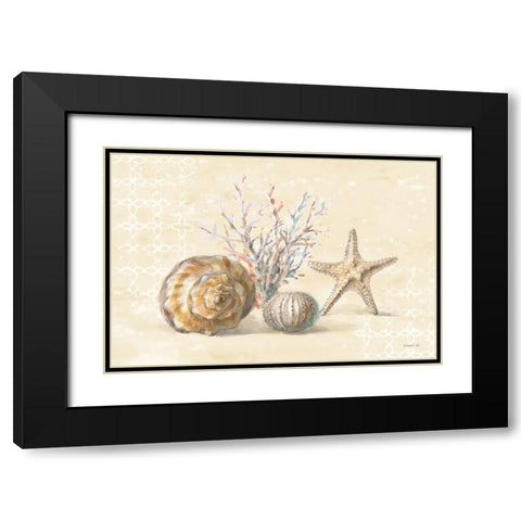 Sunrise Beach I Black Modern Wood Framed Art Print with Double Matting by Nai, Danhui