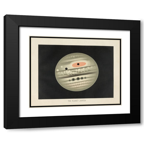 The Planet Jupiter Black Modern Wood Framed Art Print with Double Matting by Wild Apple Portfolio