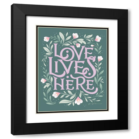 Love Lives Here III Black Modern Wood Framed Art Print with Double Matting by Graham, Gia