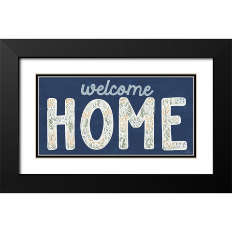 Lakeside Days X Blue Black Modern Wood Framed Art Print with Double Matting by Marshall, Laura