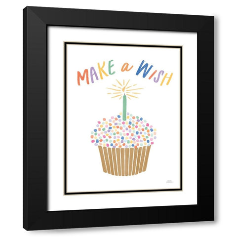 Birthday Wishes III Black Modern Wood Framed Art Print with Double Matting by Marshall, Laura