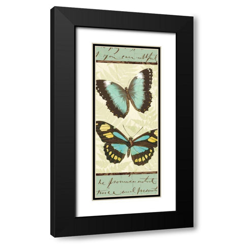 Butterfly Patchwork II Black Modern Wood Framed Art Print with Double Matting by Pela Studio