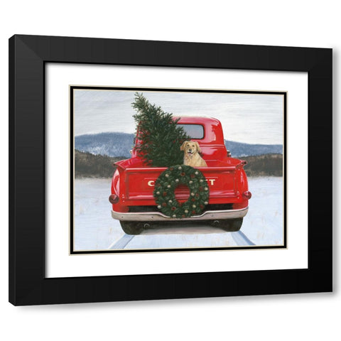 Christmas in the Heartland IV No Bow Black Modern Wood Framed Art Print with Double Matting by Wiens, James