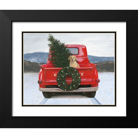 Christmas in the Heartland IV No Bow Black Modern Wood Framed Art Print with Double Matting by Wiens, James