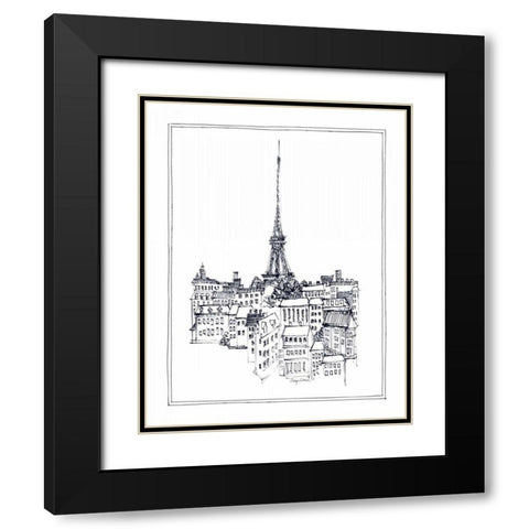 Eiffel Tower Black Modern Wood Framed Art Print with Double Matting by Tillmon, Avery