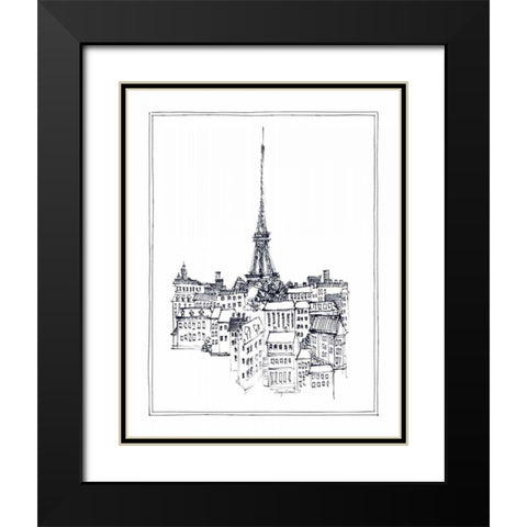 Eiffel Tower Black Modern Wood Framed Art Print with Double Matting by Tillmon, Avery
