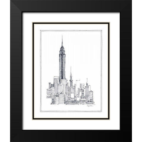 Empire State Black Modern Wood Framed Art Print with Double Matting by Tillmon, Avery