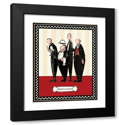 Dinner is Served Black Modern Wood Framed Art Print with Double Matting by Tillmon, Avery