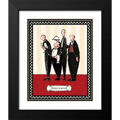 Dinner is Served Black Modern Wood Framed Art Print with Double Matting by Tillmon, Avery