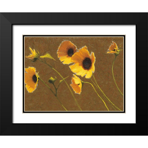 Sunny Flowers I Black Modern Wood Framed Art Print with Double Matting by Novak, Shirley