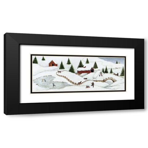 Christmas Valley Bridge Black Modern Wood Framed Art Print with Double Matting by Brown, David Carter