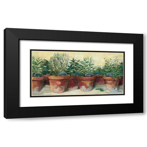 Potted Herbs I Black Modern Wood Framed Art Print with Double Matting by Rowan, Carol