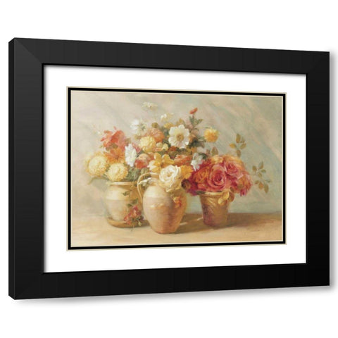 Sunny Bouquet Black Modern Wood Framed Art Print with Double Matting by Nai, Danhui