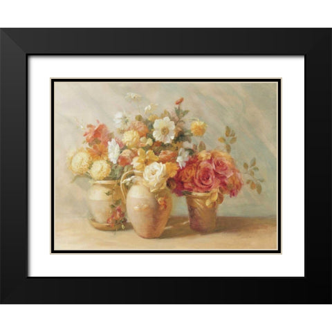 Sunny Bouquet Black Modern Wood Framed Art Print with Double Matting by Nai, Danhui