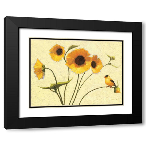 Sunny Flowers IV Black Modern Wood Framed Art Print with Double Matting by Novak, Shirley