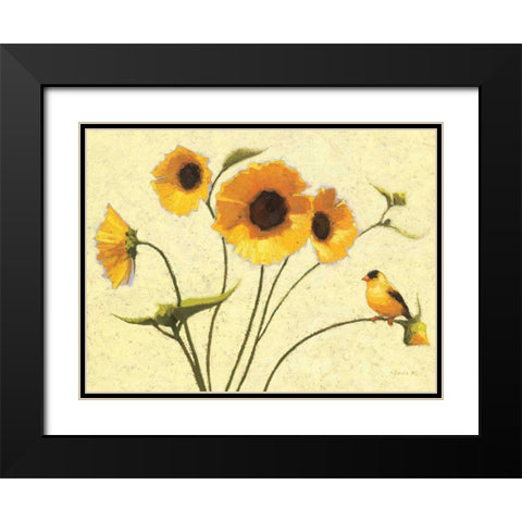Sunny Flowers IV Black Modern Wood Framed Art Print with Double Matting by Novak, Shirley