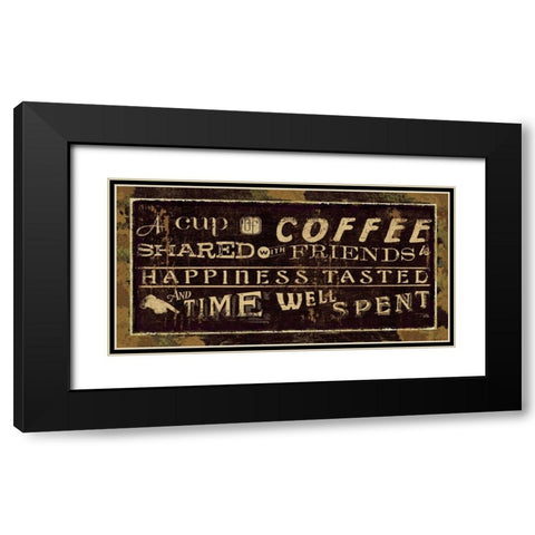 Coffee Quotes III Black Modern Wood Framed Art Print with Double Matting by Pela Studio
